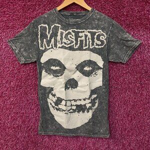 Misfits Crimson Ghost Skull Logo Mineral Wash Punk Rock Band T-Shirt Medium